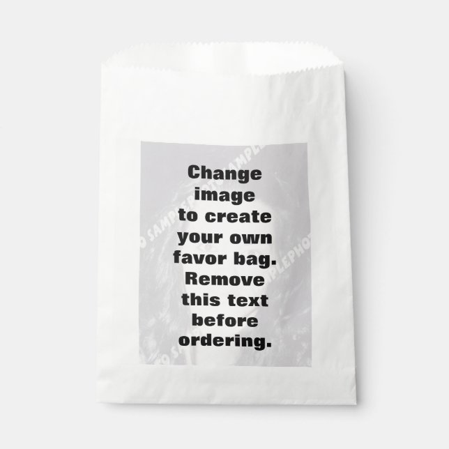 Make your own personalized template photo favor bag (Front)