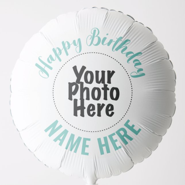 Make Your Own Photo Birthday Party Balloon GREEN (Front)