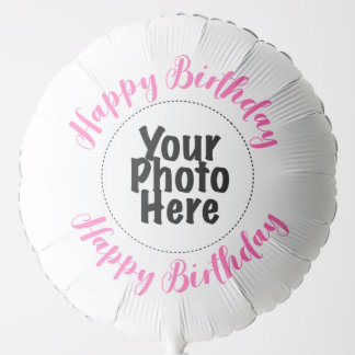 Make Your Own PHOTO Birthday Party Balloon PINK