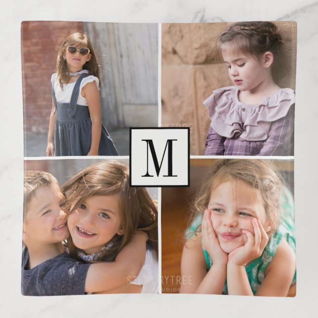 Make your own photo collage and monogram trinket tray (Front)