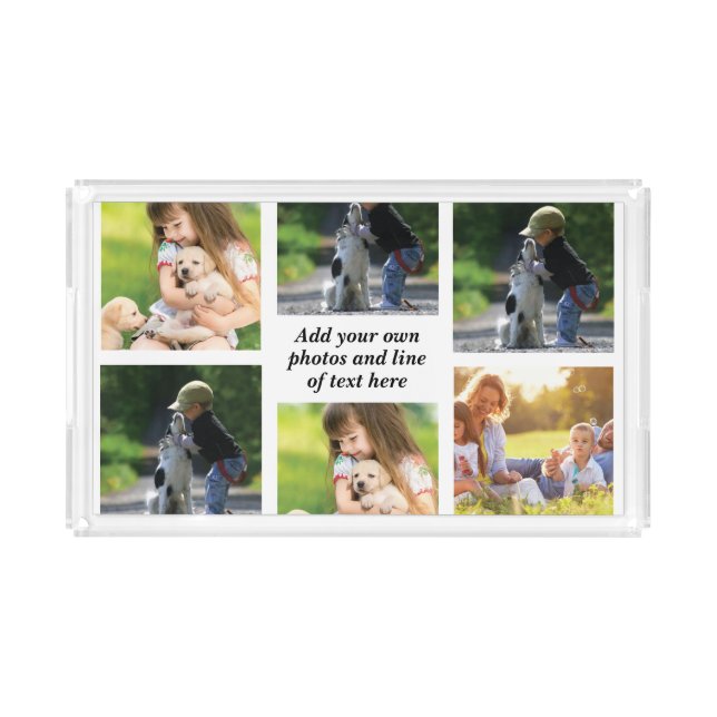 Make your own photo collage and text  acrylic tray (Front)