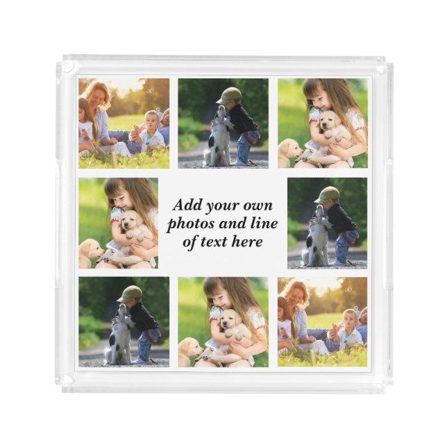 Make your own photo collage and text  acrylic tray (Front)