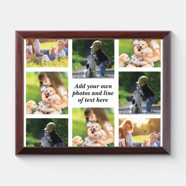 Make your own photo collage and text  award plaque (Horizontal)