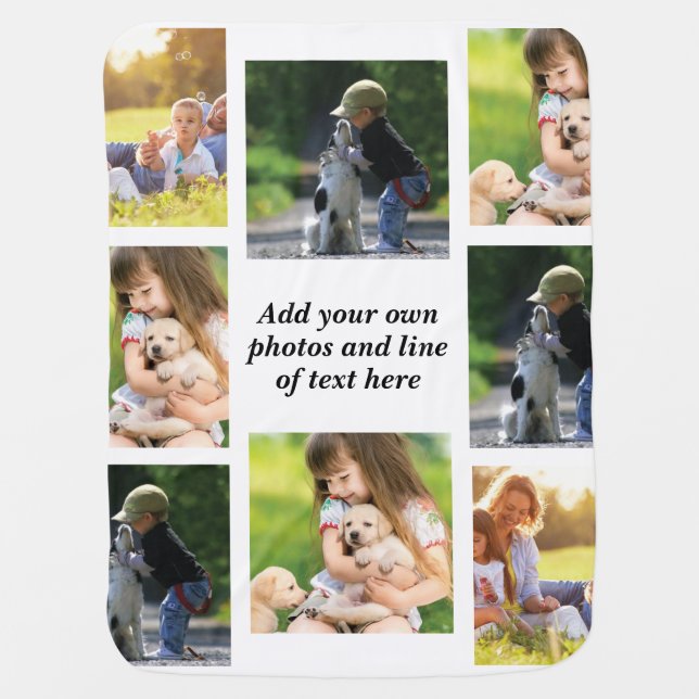 Make your own photo collage and text  baby blanket (Front)