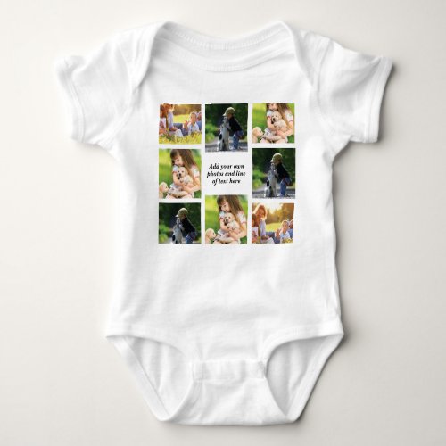 Make your own photo collage and text  baby bodysuit