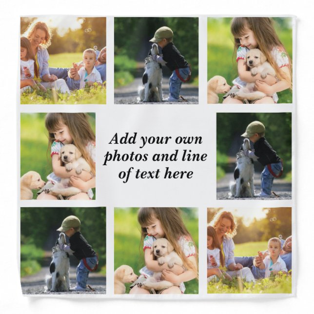 Make your own photo collage and text   bandana (Front)