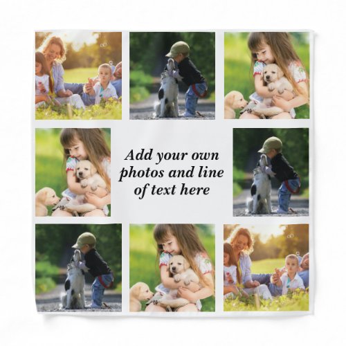 Make your own photo collage and text   bandana