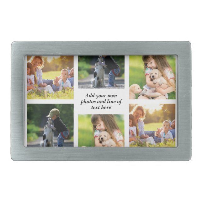 Make your own photo collage and text belt buckle (Front)