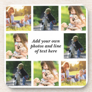 Make your own photo collage and text beverage coaster