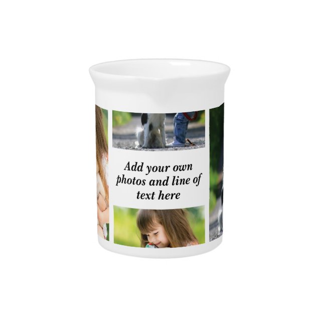 Make your own photo collage and text  beverage pitcher (Front)