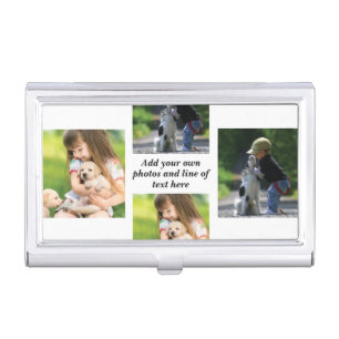 Make your own photo collage and text business card case