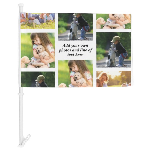 Make your own photo collage and text  car flag (Front)