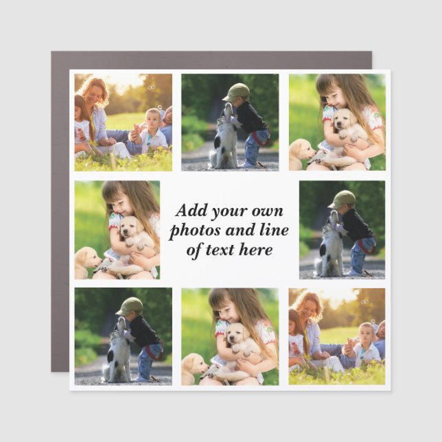 Make your own photo collage and text car magnet (Front)