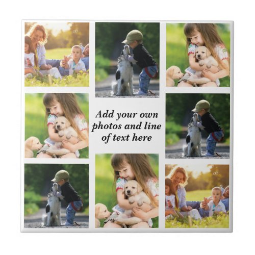 Make your own photo collage and text  ceramic tile