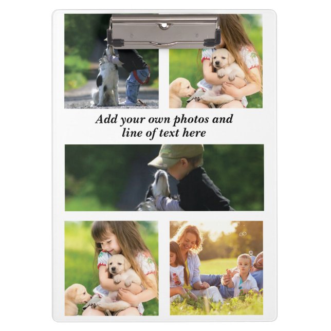 Make your own photo collage and text  clipboard (Front)
