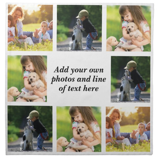 Make your own photo collage and text cloth napkin (Front)