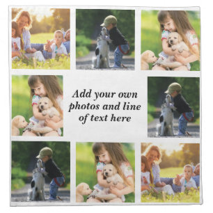 Make your own photo collage and text cloth napkin