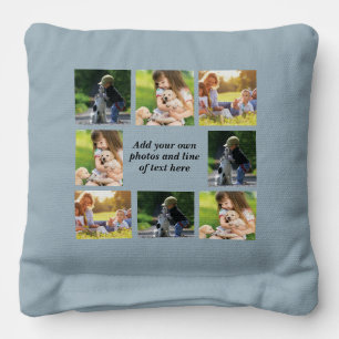 Make your own photo collage and text cornhole bags