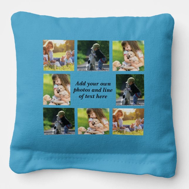 Make your own photo collage and text  cornhole bags (Front)