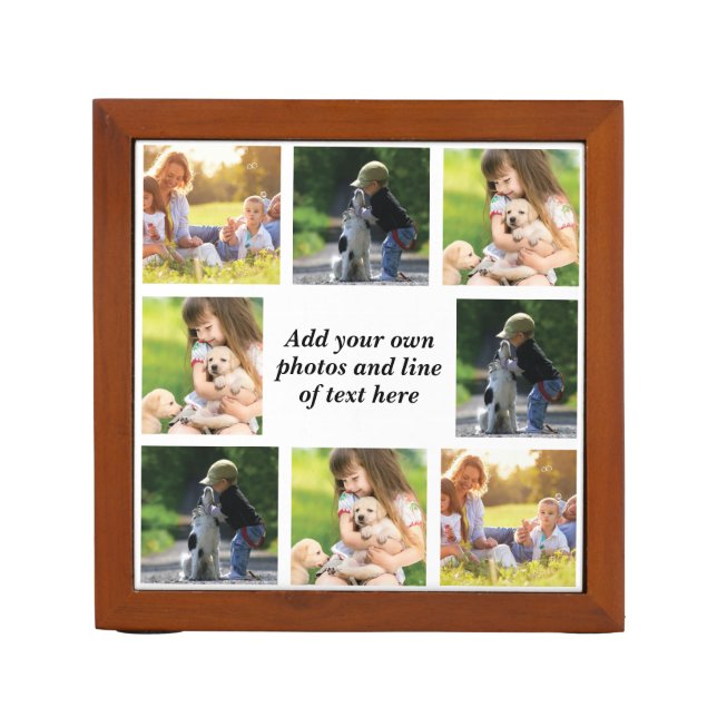 Make your own photo collage and text desk organizer (Front)