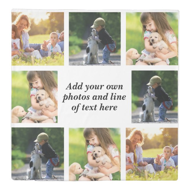 Make your own photo collage and text  duvet cover (Front)