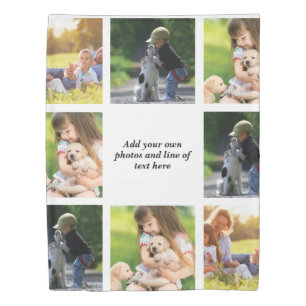 Make your own photo collage and text  duvet cover
