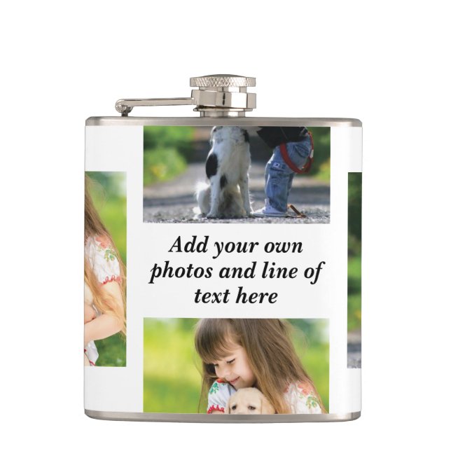 Make your own photo collage and text  flask (Front)