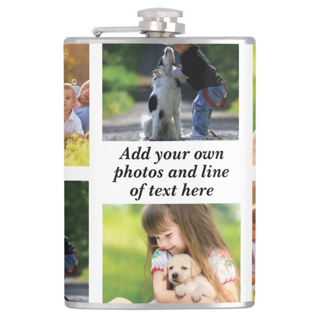Make your own photo collage and text  flask (Front)