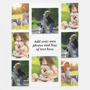 Make your own photo collage and text fleece blanket