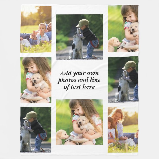 Make your own photo collage and text fleece blanket (Front)