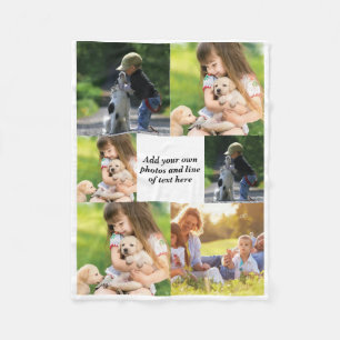 Make your own photo collage and text fleece blanket