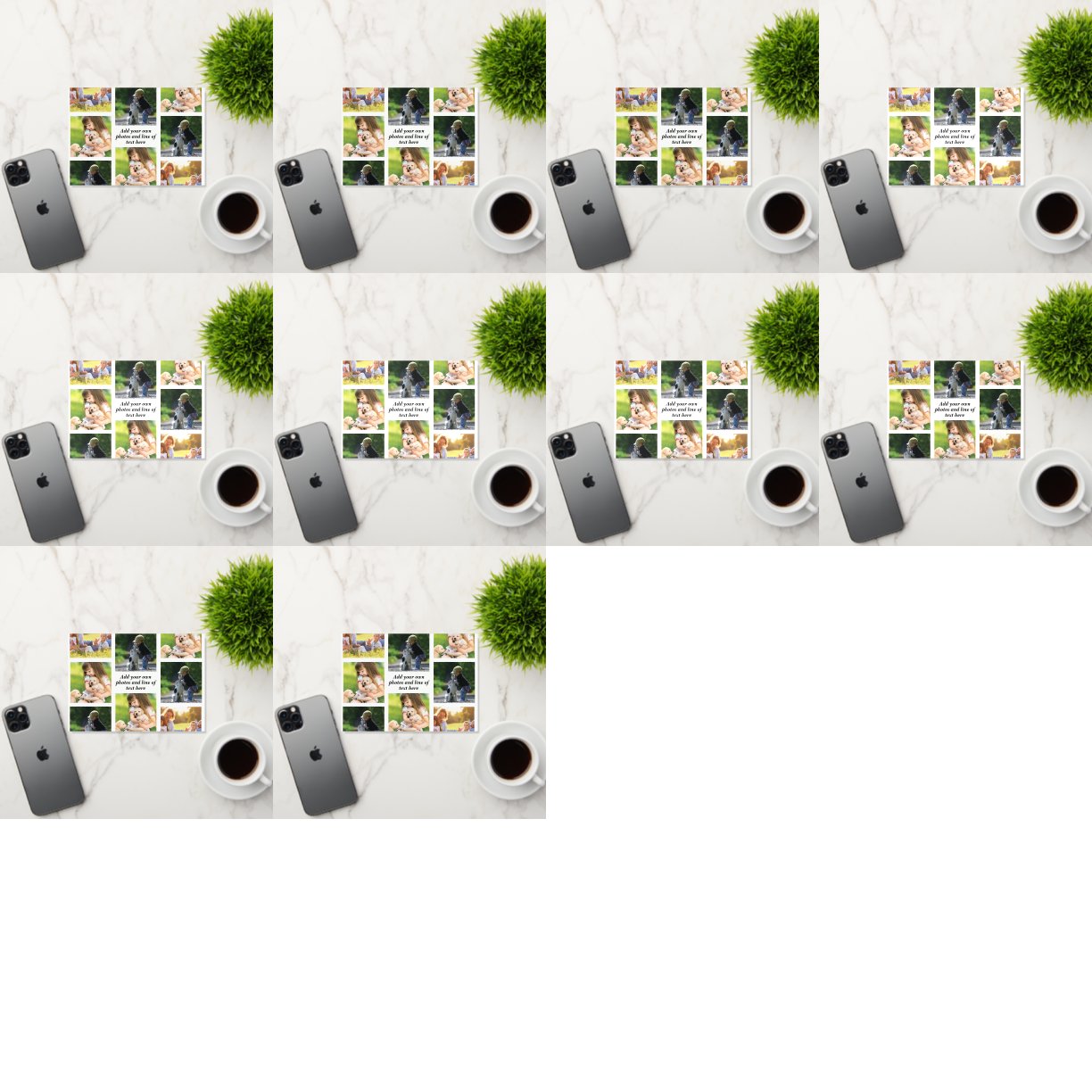 Make your own photo collage and text foil holiday card