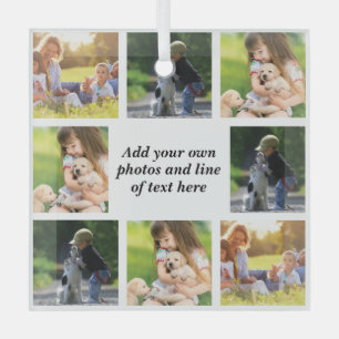 Make your own photo collage and text glass ornament