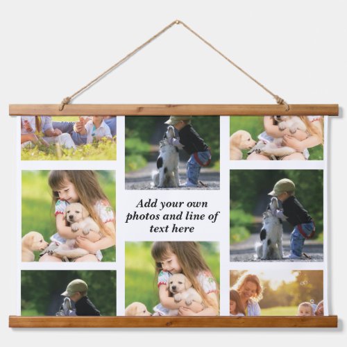 Make your own photo collage and text  hanging tapestry