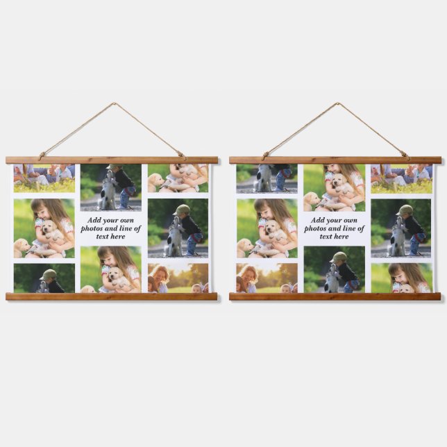 Make your own photo collage and text  hanging tapestry (Double)