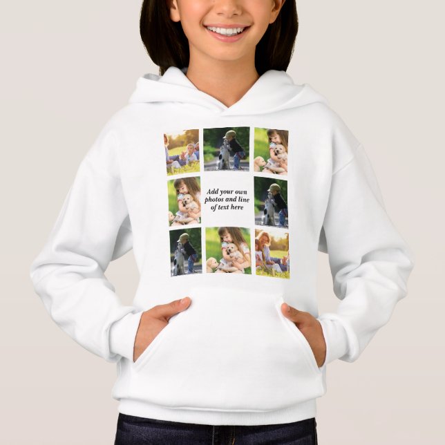 Make your own photo collage and text   hoodie (Front)