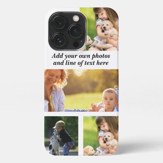 Make your own photo collage and text  iPhone case (Back)