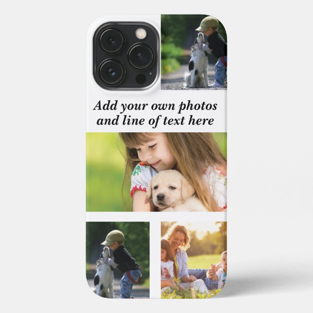 Make your own photo collage and text  iPhone case (Back)