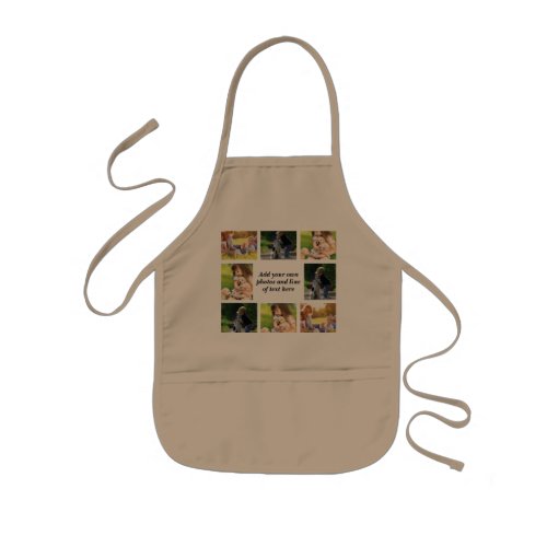 Make your own photo collage and text  kids apron