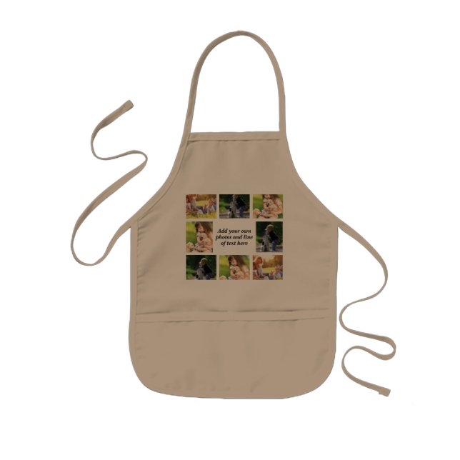 Make your own photo collage and text  kids' apron (Front)