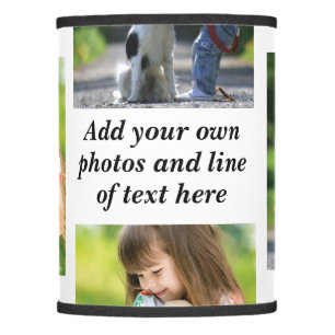 Make your own photo collage and text lamp shade