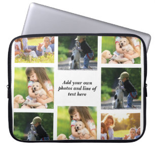 Make your own photo collage and text laptop sleeve