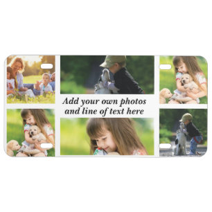 Make your own photo collage and text license plate