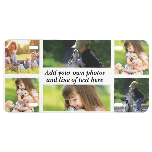 Make your own photo collage and text license plate (Front)