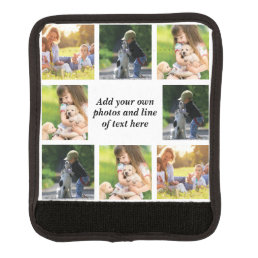 Make your own photo collage and text luggage handle wrap
