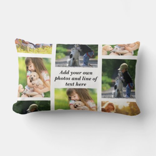 Make your own photo collage and text  lumbar pillow