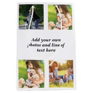 Make your own photo collage and text medium gift bag