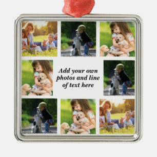 Make your own photo collage and text   metal ornament