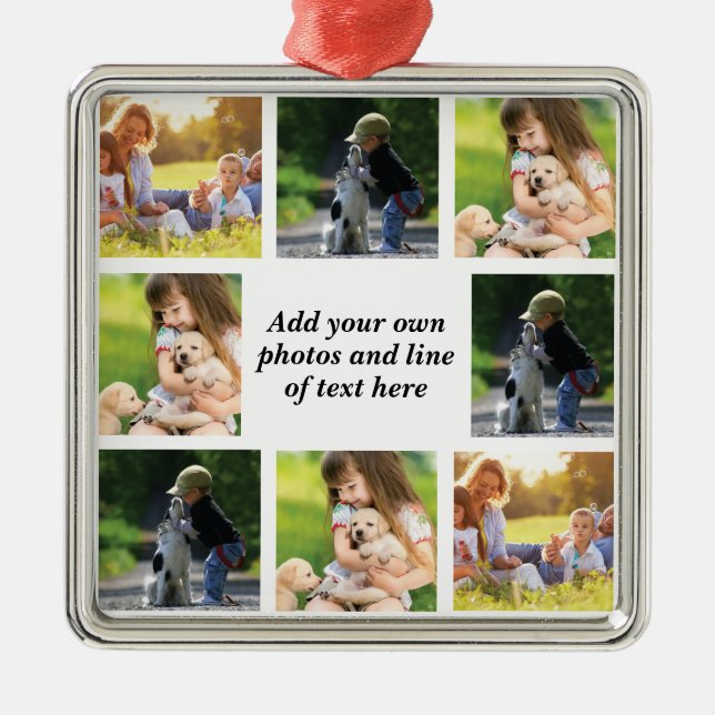 Make your own photo collage and text   metal ornament (Front)