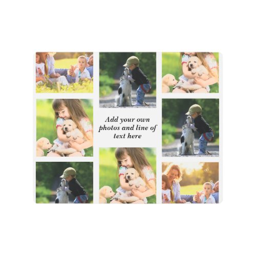 Make your own photo collage and text  metal print